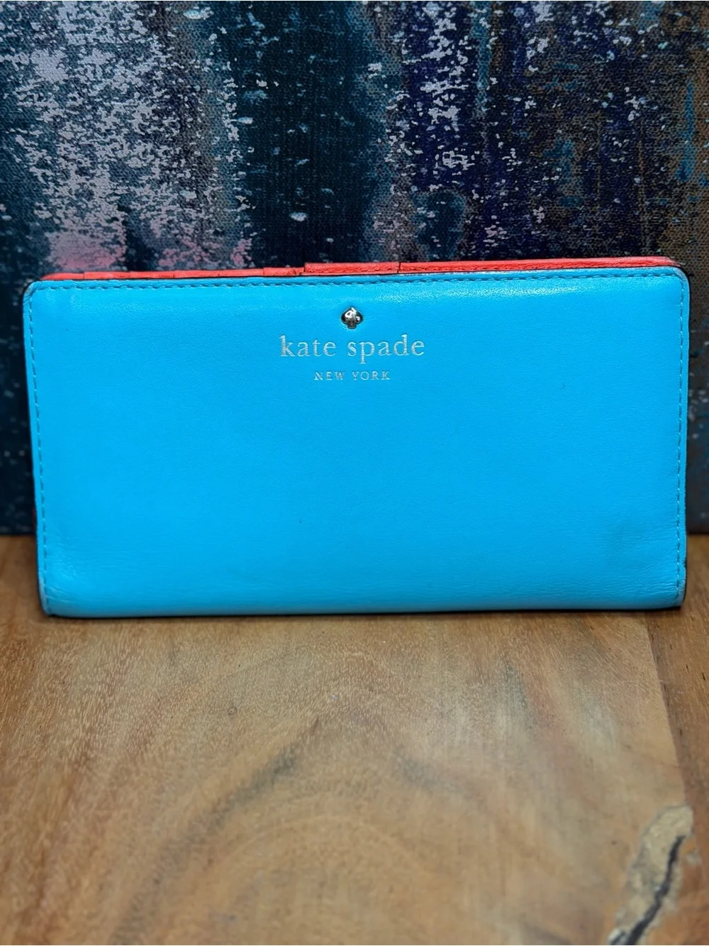 Kate Spade Dopamine Dressing Colorblock Leather Wallet w/Storybook‎ Lining- Fair
